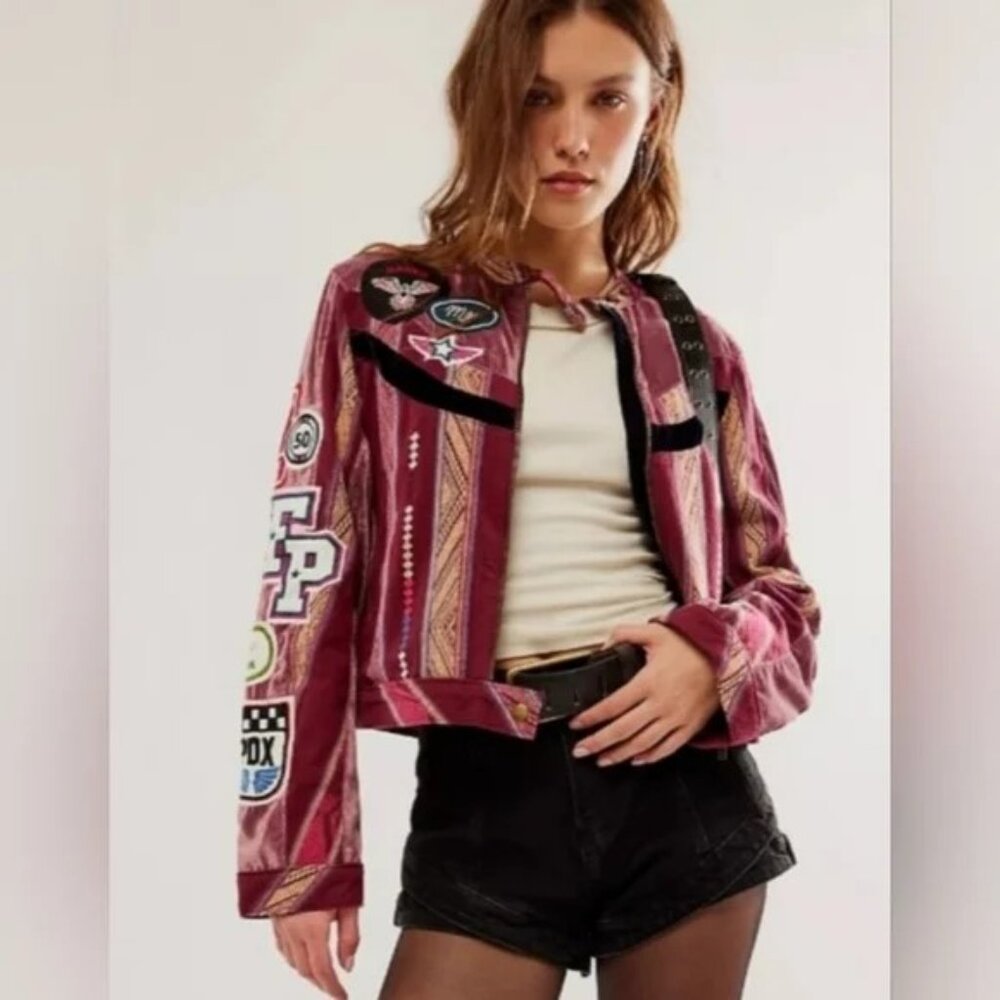 Free People Bali Morocco Racer Moto Jacket *Out of Stock RARE Style* NWT Sz XL